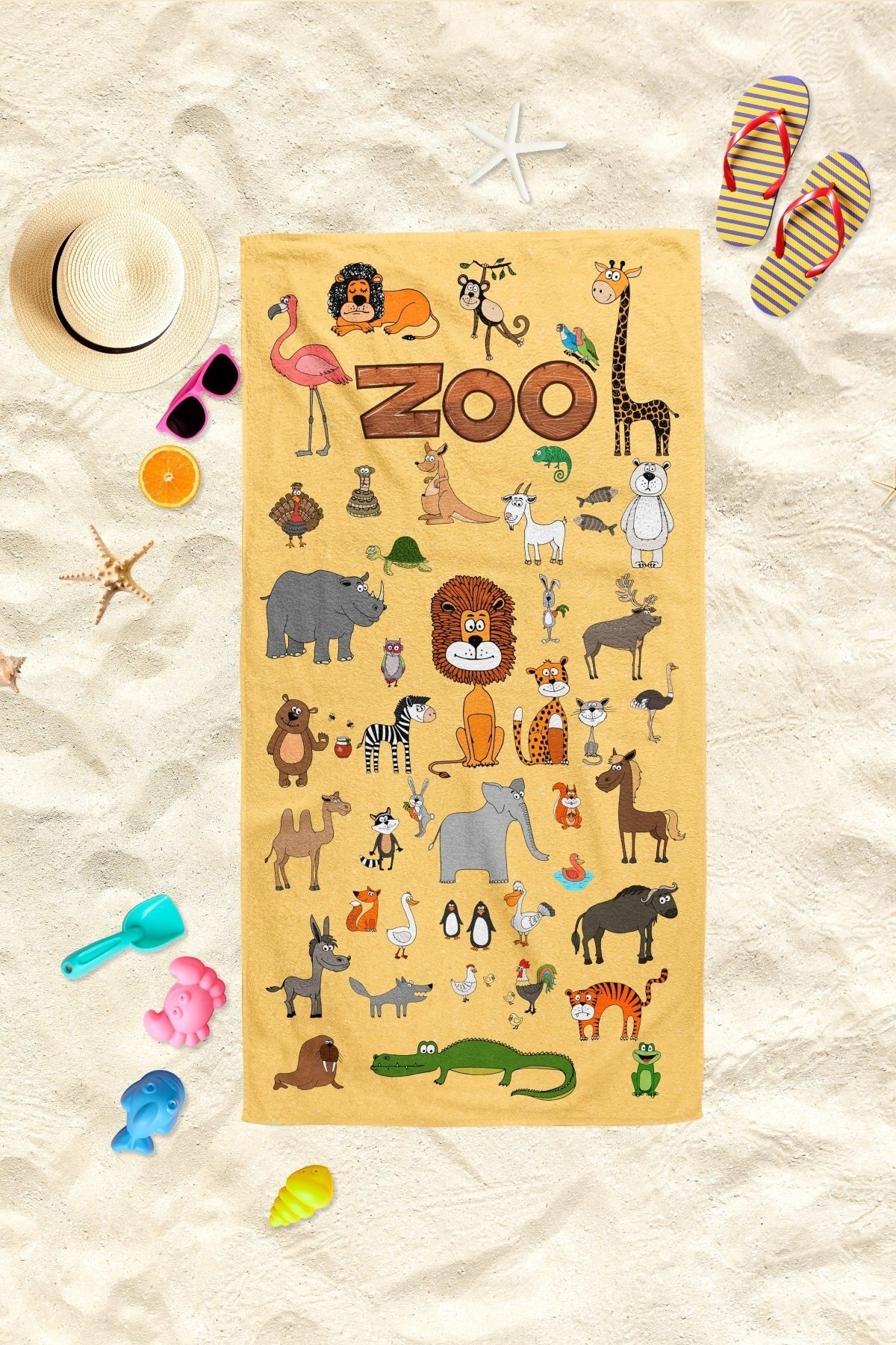 Zoo Desenli Plaj Havlusu